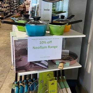 Neoflam cookware range on display — 10% off birthday special